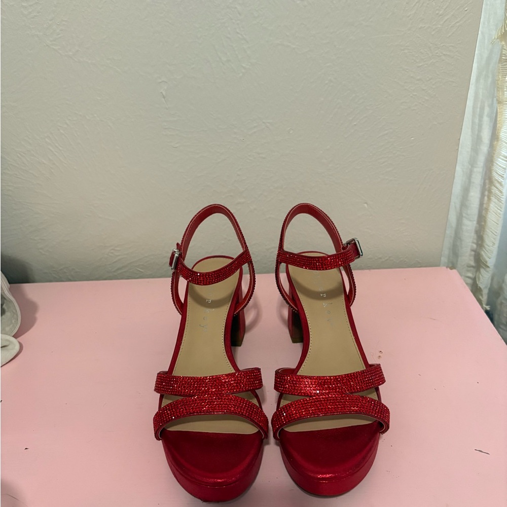 Copper Key Red Platform Sandals - image 2